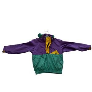 Vintage Alp Sports Gore-Tex Anorak Jacket Mens XL Purple Teal Yellow Pullover